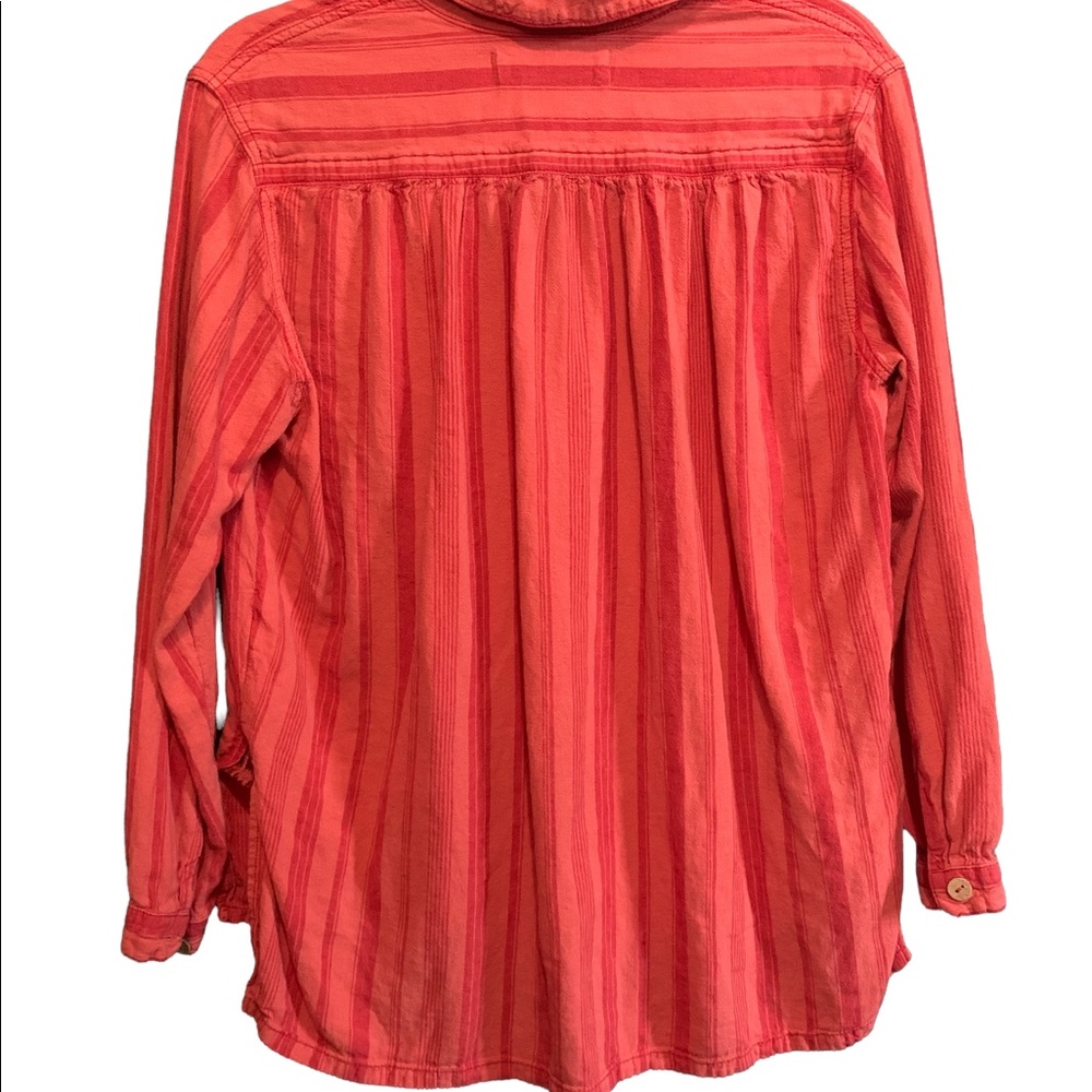 We the Free Red Striped Popover Linen Top Sz XS Oversized OB1103979 Summer Haze - Picture 3 of 7